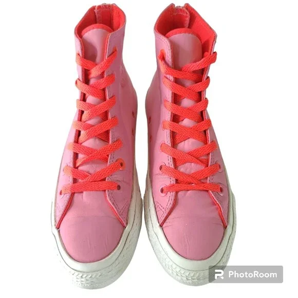 Converse Chuck Taylor Pink All Star Kids Size 5  Skater Shoes Sneakers 244249C - Picture 6 of 11